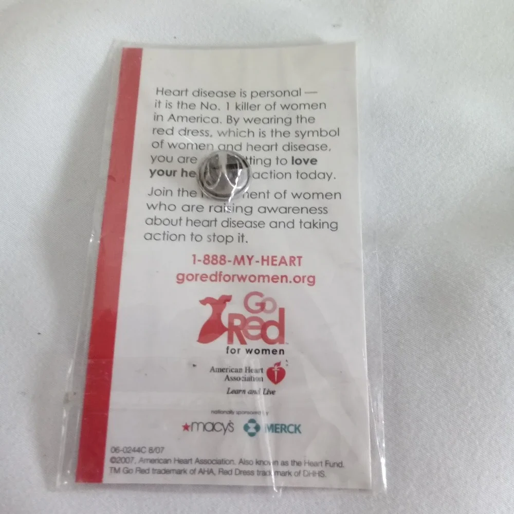 American Heart Association Go Red For Women Red Dress Enamel Pin 2007